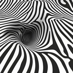 Seamless Abstract Zebra Stripe Pattern in Monochromatic Tones