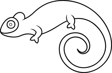 Chameleon’s Curled Tail Vector Wonder
