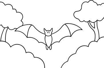 Wings of the Night Sky Vector Bat Flying High
