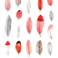 Soothing Watercolor Feather Pattern for Natural Decor and Design