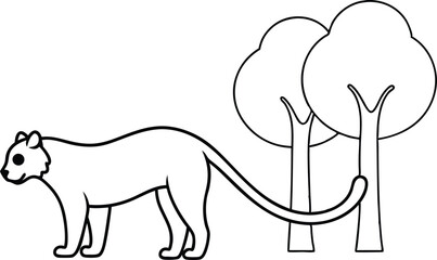 Jungle Jaguar Relaxing on a Branch Elegant Vector Art
