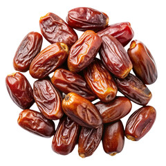 Pitted dates isolated on white from above Isolated on transparent background.