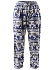 Black and white Thai elephant pants on transparent or white background, front view