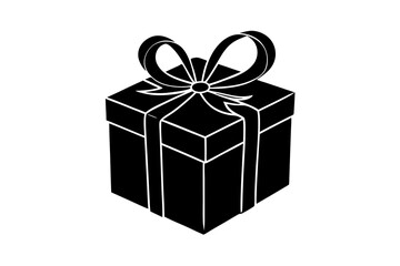 Gift box silhouette. Presents shape collection. Vector isolated on white.