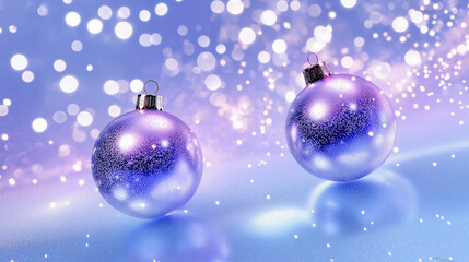 Fototapeta premium Christmas sparkling and glittering background with Christmas tree decorations