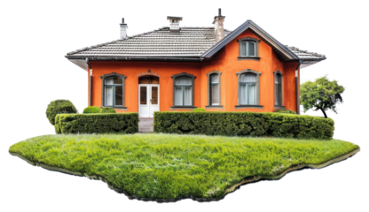 PNG  Charming orange house with garden