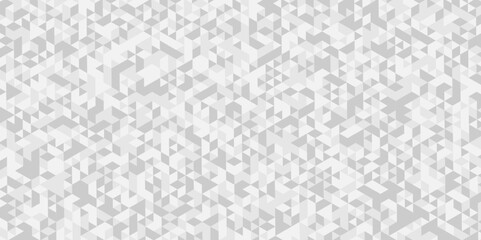 Minimal Vector seamless gray and white cube square creative low polygon diamond pattern gray Polygon Mosaic triangle texture background.