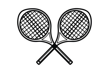 Padel Racket vector line art illustration