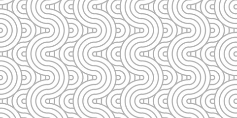 Fototapeta premium Abstract Overlapping creative diamond circle white pattern background with waves texture. geometric digital fabric pattern circles floral and spiral round lapping white retro background.