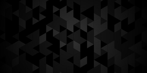 Fototapeta premium Abstract geometric vector seamless technology black and gray cube square paper background. surface creative diamond pattern black Polygon Mosaic triangle, business and corporate background.