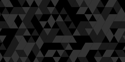 Abstract geometric vector seamless technology black and gray cube square paper background. surface creative diamond pattern black Polygon Mosaic triangle, business and corporate background.