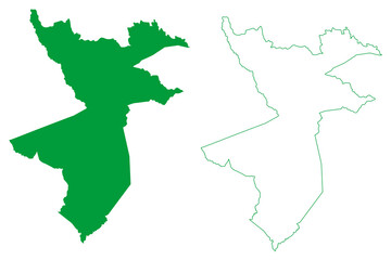Caetite municipality (Bahia state, Municipalities of Brazil, Federative Republic of Brazil) map vector illustration, scribble sketch Caetite map