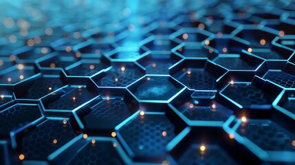 Naklejka premium Graphene molecular grid, graphene atomic structure concept
