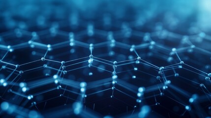 Fototapeta premium Graphene molecular grid, graphene atomic structure concept