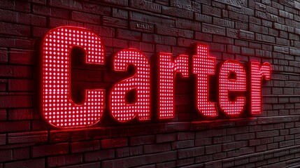 Obraz premium Red LED personalized name postcard perfect for decor.