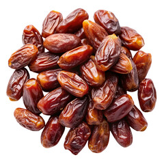 Pitted dates isolated on white from above Isolated on transparent background.