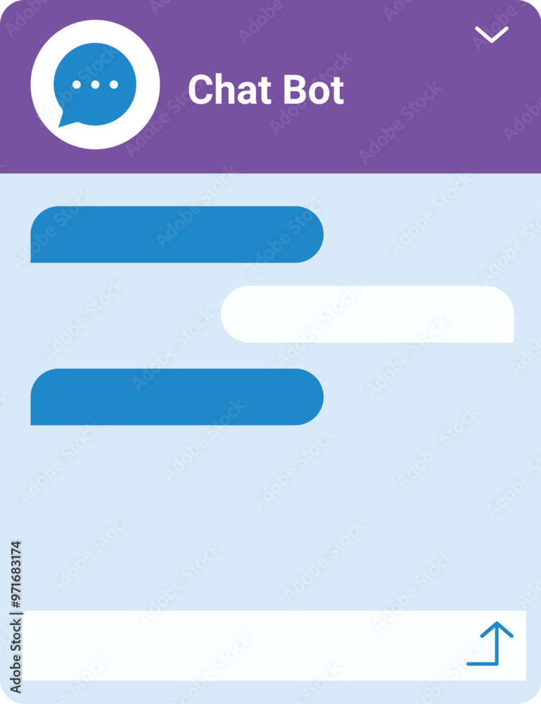 Poster smartphone screen displaying an online conversation with a chatbot, showing messages sent and receiv