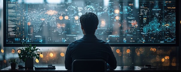 An AI-powered weather prediction system with real-time updates and holographic displays, symbolizing precision in forecasting