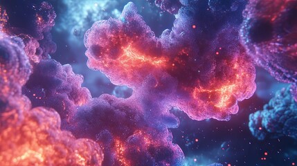 Fototapeta premium Abstract Cosmic Nebula with Glowing Colors