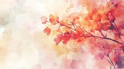 Watercolor Painting of Autumn Leaves