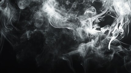 Obraz premium Abstract white smoke on a black background.