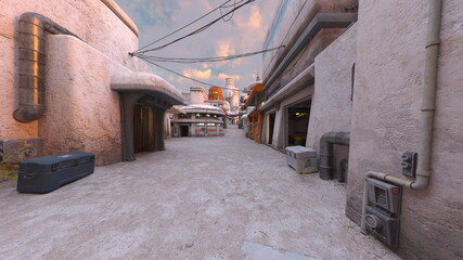 Fototapeta premium 石造りの街並み 3DCGレンダリング