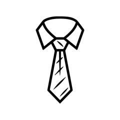 tie icon or modern line symbol. Vector line art and icon design with bold outline. Black and white Pixel Perfect minimalistic symbol isolated white background. Silhouette simple thin sign