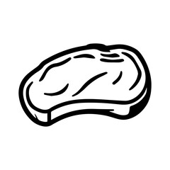 meat icon or modern line symbol. Vector line art and icon design with bold outline. Black and white Pixel Perfect minimalistic symbol isolated white background. Silhouette simple thin sign