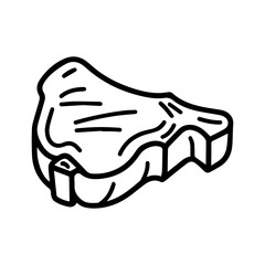meat icon or modern line symbol. Vector line art and icon design with bold outline. Black and white Pixel Perfect minimalistic symbol isolated white background. Silhouette simple thin sign
