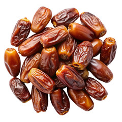 Pitted dates isolated on white from above Isolated on transparent background.