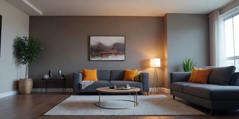 Modern Living Room with Cozy Sofa, Stylish Decor, and Natural Light - Perfect for Relaxation and Entertaining