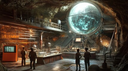 Underground Lab with Giant Sphere