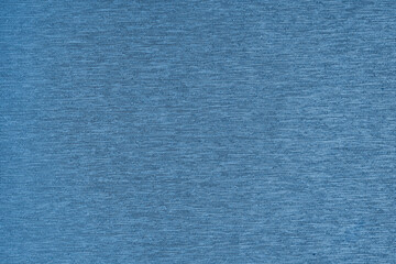 Closeup, macro of blue fabric texture background. Satin weaving cloth structure, canvas