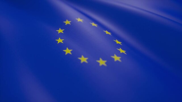European Union Flag with Motion Graphics Animation