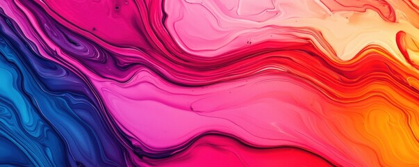 Obraz premium Vibrant abstract waves of color showcasing rich hues and swirling patterns, perfect for artistic backgrounds and design projects.