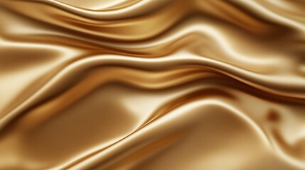 Smooth golden fabric draped elegantly to showcase its rich texture and shimmering appearance in soft light