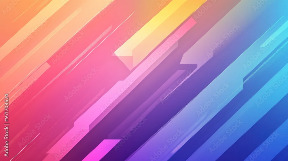 Sticker abstract background with diagonal lines and vibrant colors