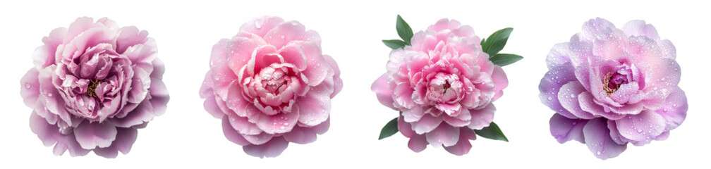 Light pink flowers in bloom with water droplets fresh natural beauty transparent background