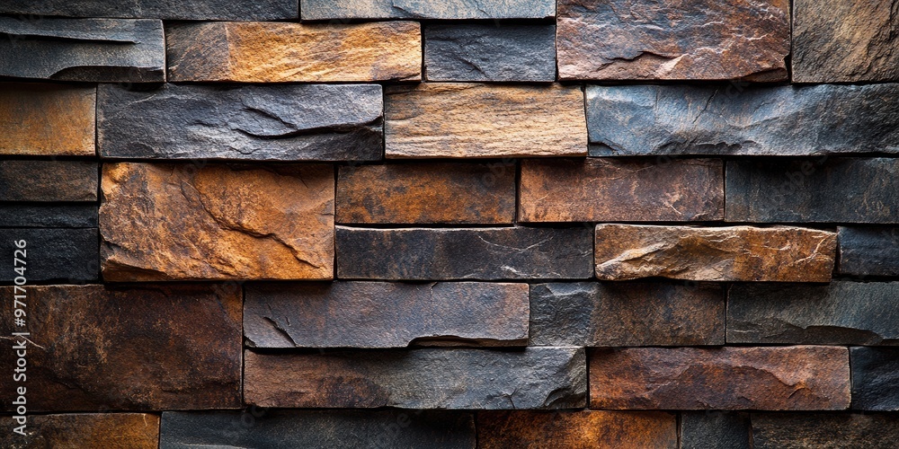 Canvas Prints Textured Stone Wall with Earthy Tones