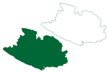 Gir Somnath district (Gujarat State, Republic of India) map vector illustration, scribble sketch Gir Somnath map