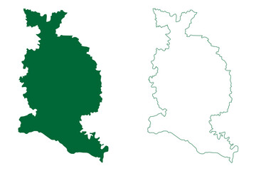 Gorakhpur district (Uttar Pradesh State, Republic of India) map vector illustration, scribble sketch Gorakhpur map