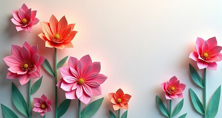 Fototapeta premium tulips on green background