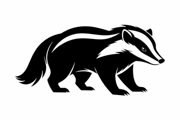 Beautiful animal badger silhouette logo black vector art illustration