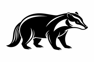 Beautiful animal badger silhouette logo black vector art illustration