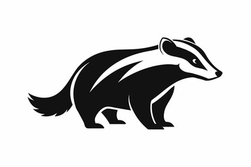 Beautiful animal badger silhouette logo black vector art illustration