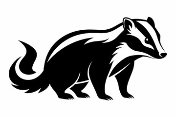 Beautiful animal badger silhouette logo black vector art illustration