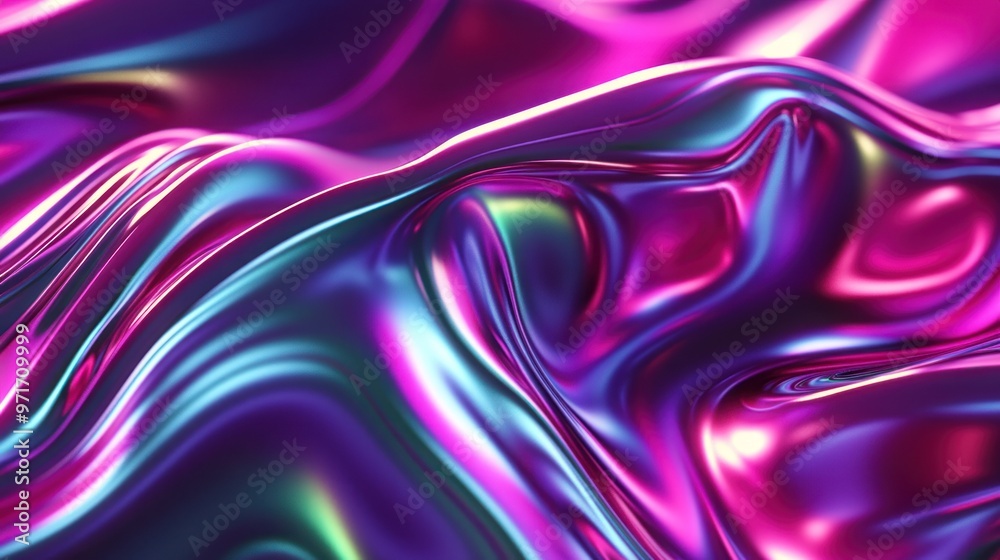 Sticker abstract liquid metal background