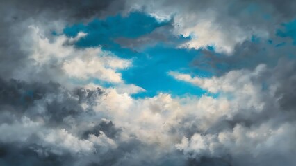 Obraz premium Cloudy blue sky abstract background