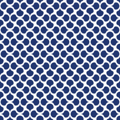 Vintage Classic Dark Blue Alternating Scale Seamless Vector Repeat Pattern