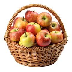 A basket full of apples and pure fruits with a transparent design